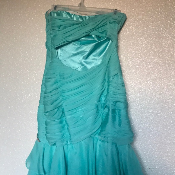 Gorgeous beaded aqua/mint sweetheart prom gown - Picture 6 of 8